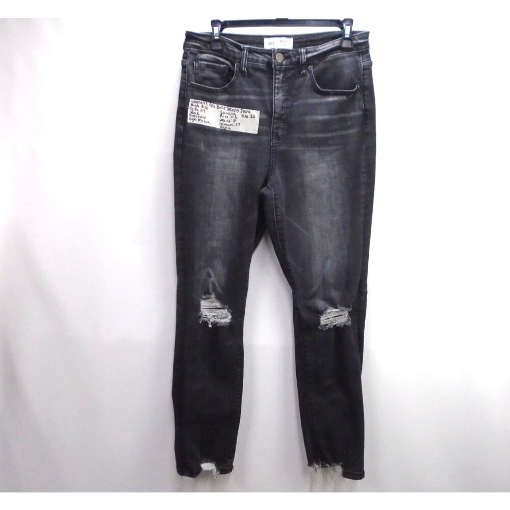 BKE Billie Skinny Jeans Womens 30 High Rise Black Distressed Ankle High Stretch